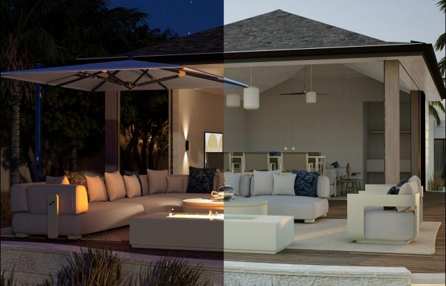 screensplit firepit coral house turks and caicos