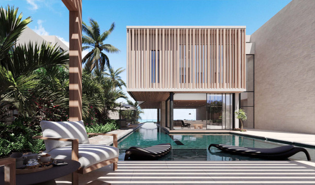 Long pool shot caribbean real estate